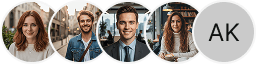 Multiple investor profile avatars on Harven Trade trading review block
